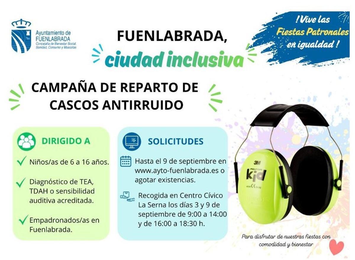 'Fuenlabrada, ciudad inclusiva': solicitud cascos antirruido para las Fiestas Patronales.
