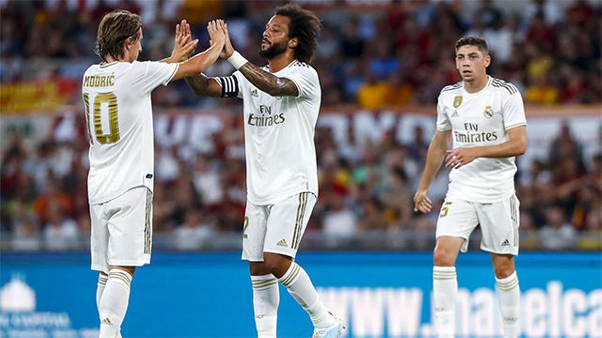 Marcelo adelantó en el marcador al Madrid tras un magistral pase de Modric