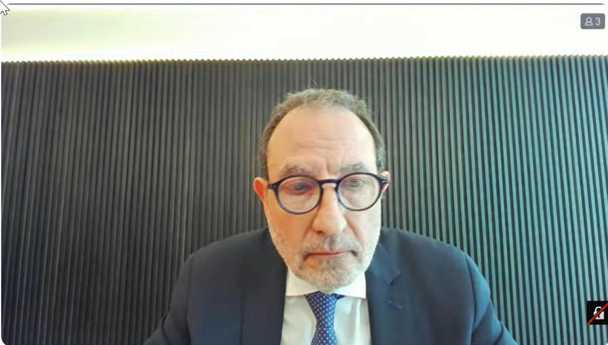 El conseller Ramon Espadaler durante su comparecencia, por videoconferencia, en el juicio a los Pujol