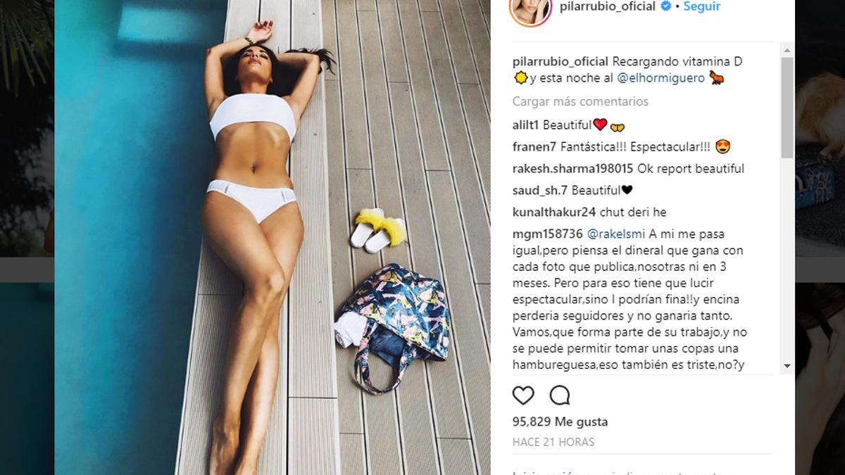 Pilar Rubio revoluciona Instagram con un posado en biquini