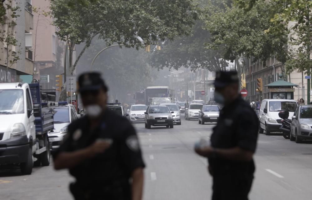 Incendio en la calle Andreu Feliu en Palma