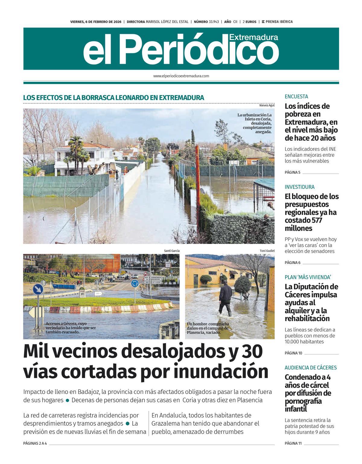 Consulta la portada correspondiente al día 6 de febrero de 2026