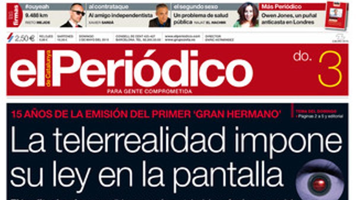 La portada de EL PERIÓDICO.