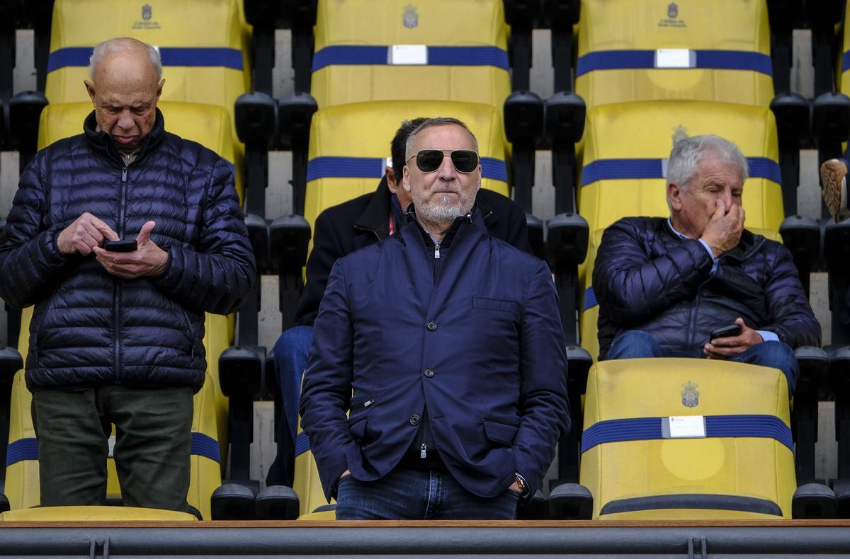 Miguel Ángel Ramírez, en el palco del Gran Canaria, el pasado 8 de marzo