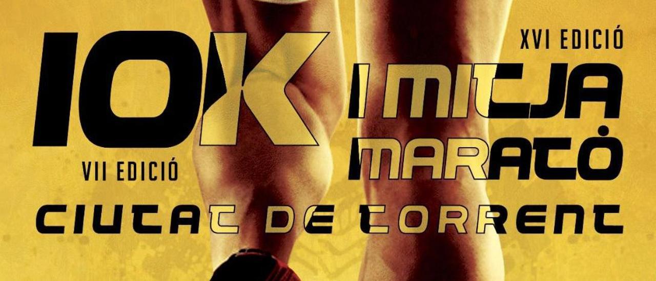 Cartel promocional de la Media Maratón y la 10k de Torrent.