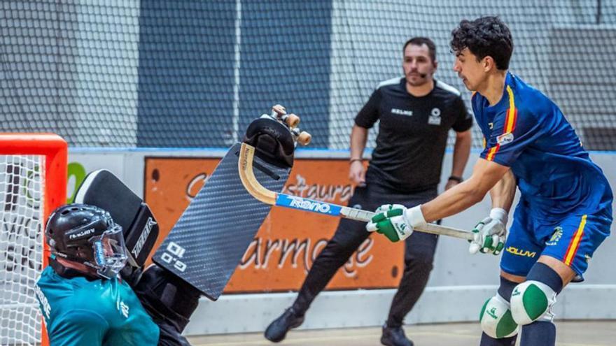 Arnau Xaus, en el partido de ayer contra Suiza.