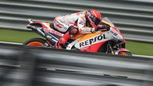 Marc Márquez (Honda), durante un entrenamiento de la pasada temporada. 