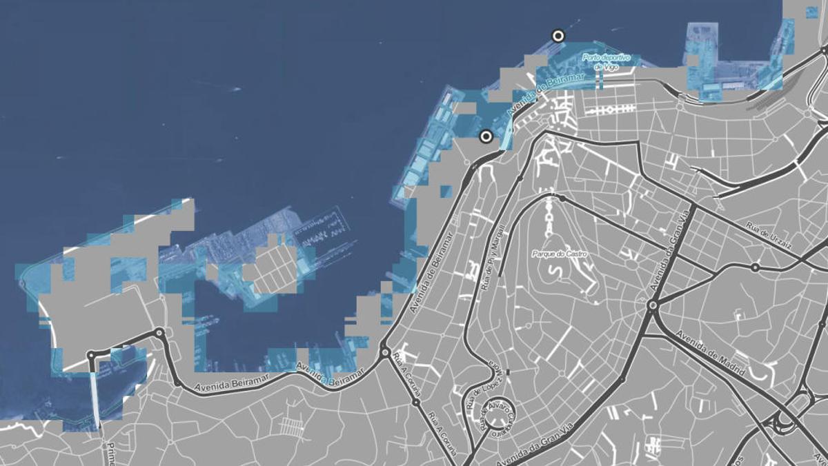 La fachada marítima de Vigo quedará inundada de no frenar el cambio climático