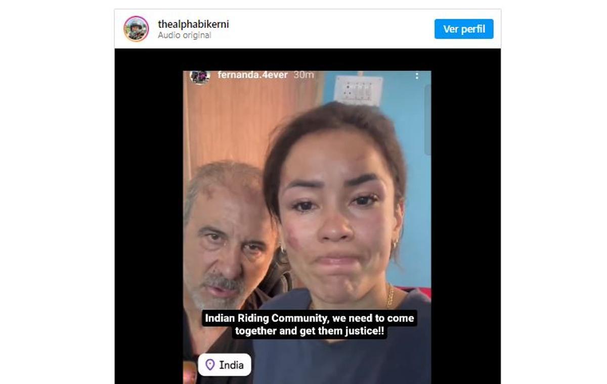Fernando, la mujer que ha sido violada por siete hombres en el noreste de la India, junto a Vicente, su marido valenciano.