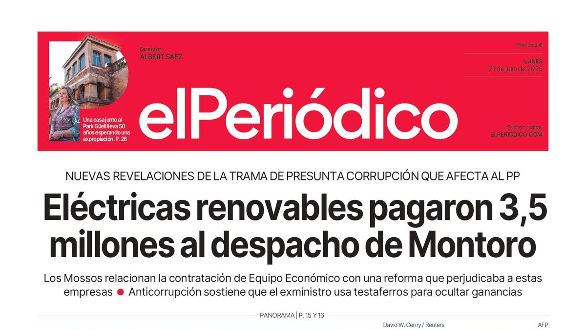 La portada de EL PERIÓDICO del 21 de julio de 2025