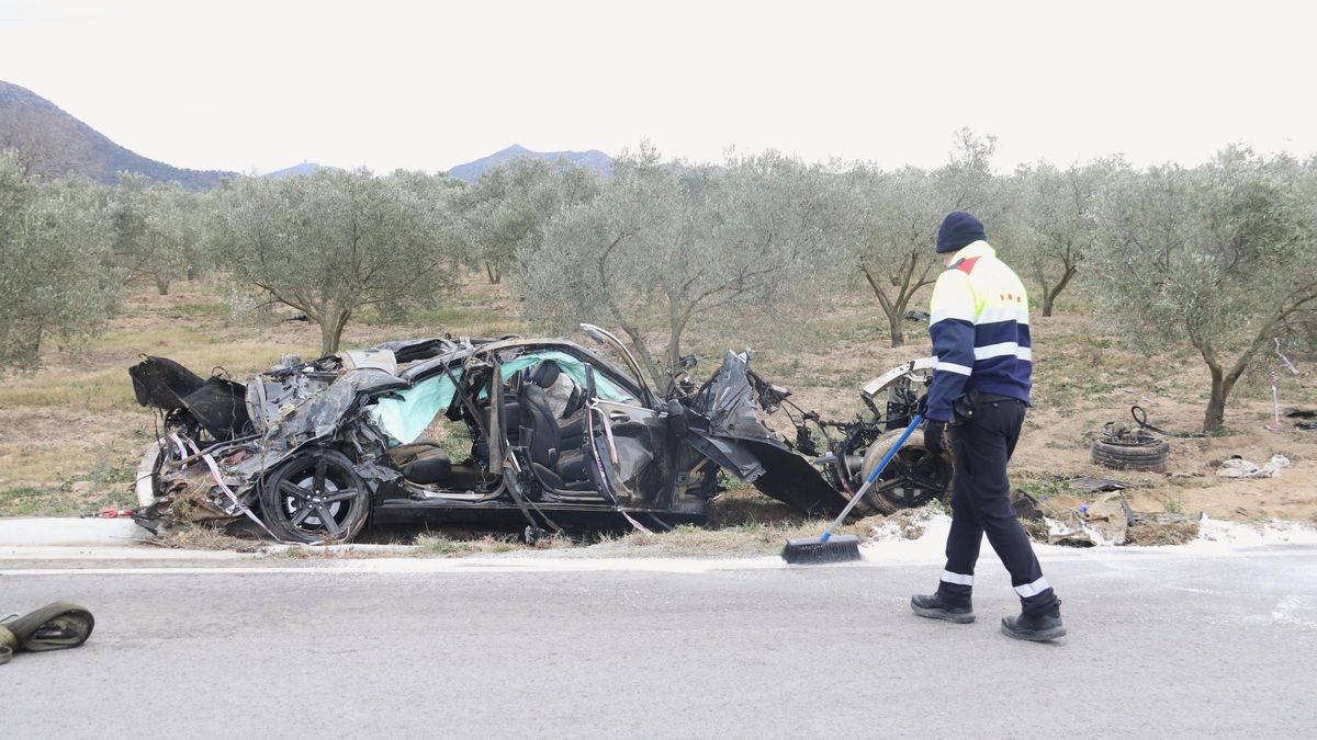 Imatge de l'accident mortal que es va produir a Palau-saverdera per Cap d'Any.