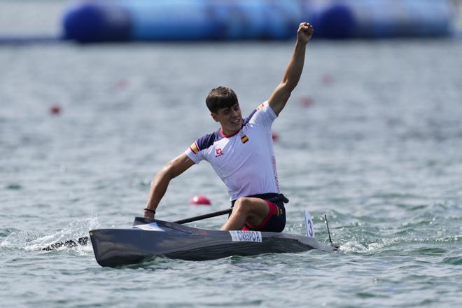 Pablo Crespo en piragüismo C1 1000m en los Juegos Olímpicos París 2024.