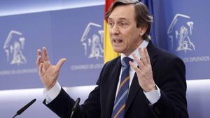 GRAF524  MADRID  13 02 2018 - El portavoz del PP en el Congreso  Rafael Hernando  durante la rueda de prensa ofrecida hoy en la Camara Baja  EFE Chema Moya