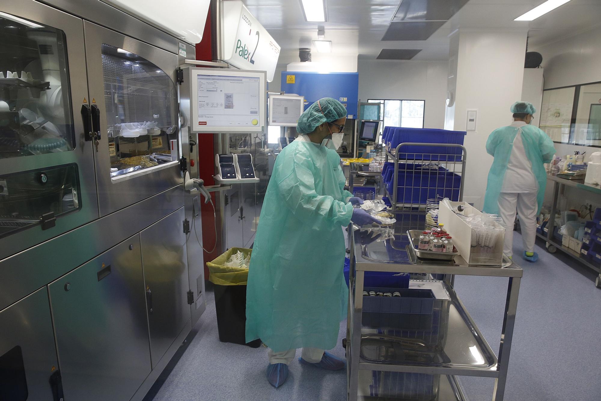 Preparación de quimioterapia en un laboratorio catalán.