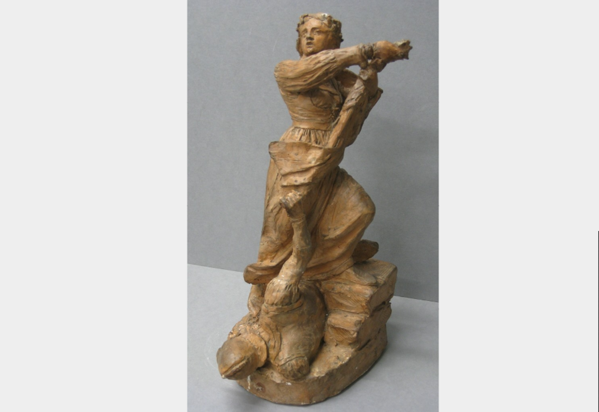 La figura que representa a María Pita en el Museo de Belas Artes