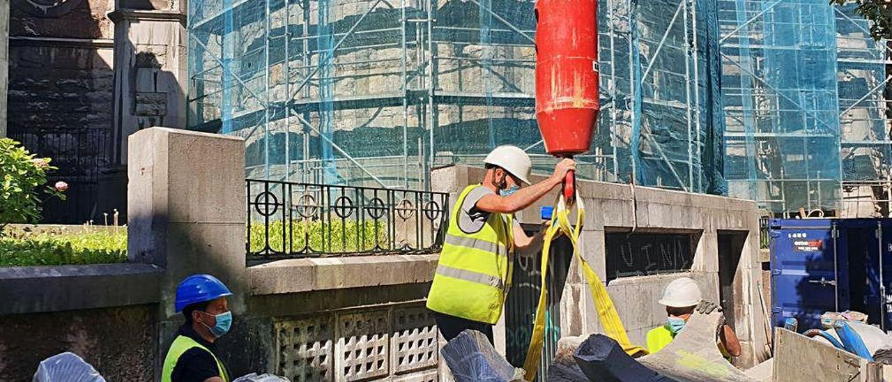 La reposición del cimborrio de San Juan prepara el terreno para colocar la cúpula