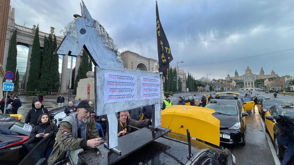 Protesta de taxis en Barcelona