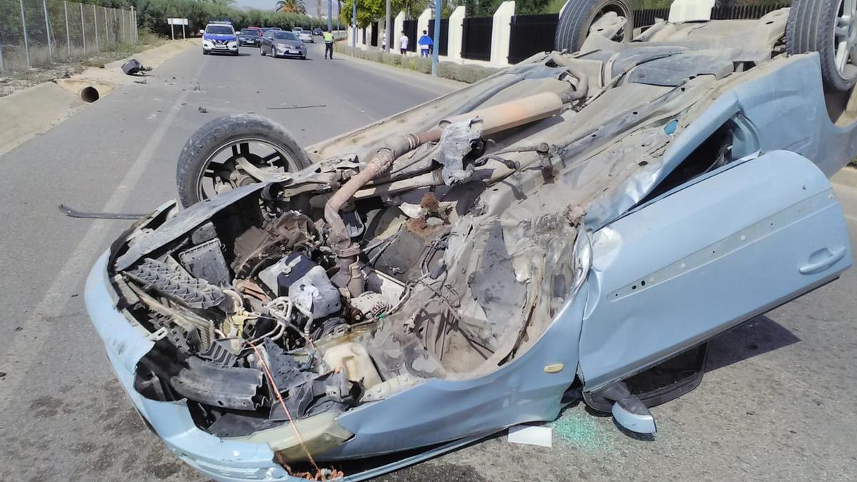 Así ha quedado el coche accidentado en San Javier