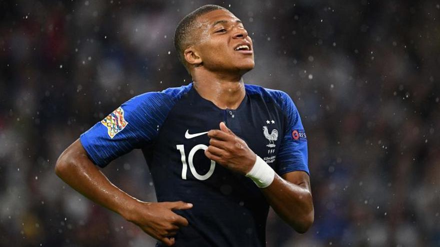 Mbappé, durante el partido en Múnich.