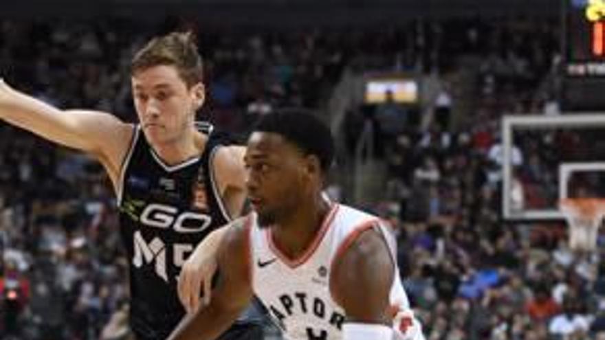 Jordan Loyd, en un partido con los Toronto Raptors.