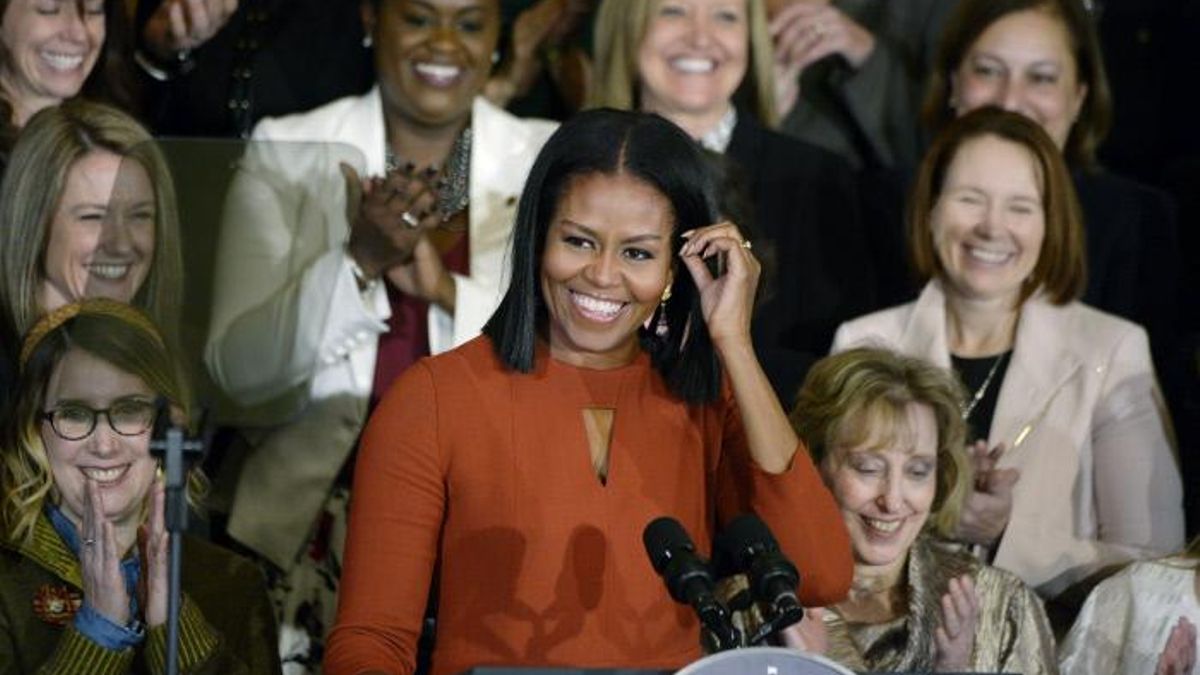 Michelle Obama en uno de sus últimos discursos