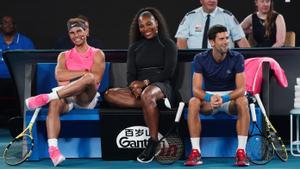 Rafa Nadal, Serena Williams y Novak Djokovic.