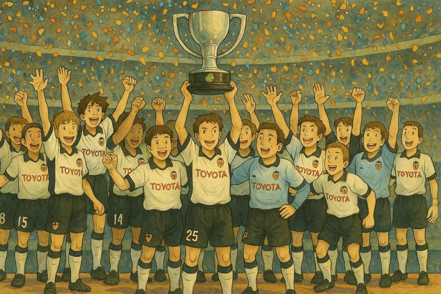El Valencia del doblete, un equipo de dibujos animados