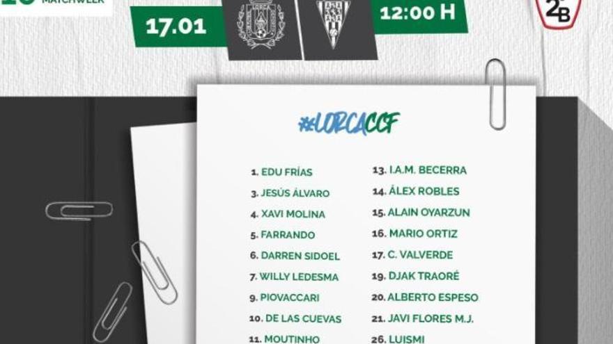 Javi Flores regresa a la convocatoria del Córdoba CF