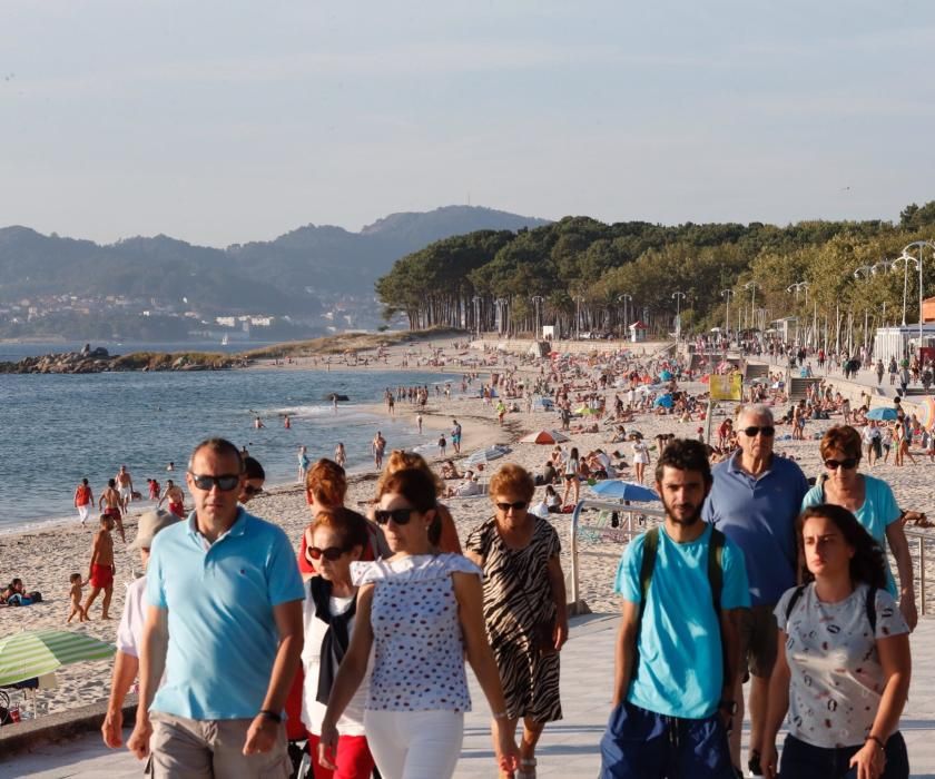 Final del verano a 30 grados en las Rías Baixas