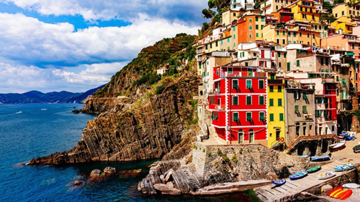 Riomaggiore, uno de los pueblos de las Cinque Terre, en la costa italiana de Liguria.