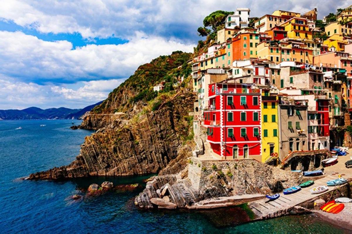 Riomaggiore, uno de los pueblos de las Cinque Terre, en la costa italiana de Liguria.