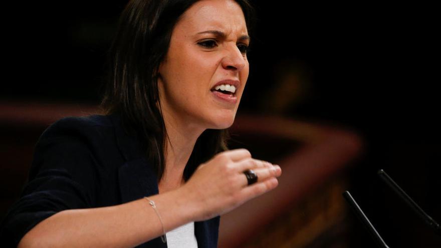 Irene Montero, durante el debate de la moción de censura.