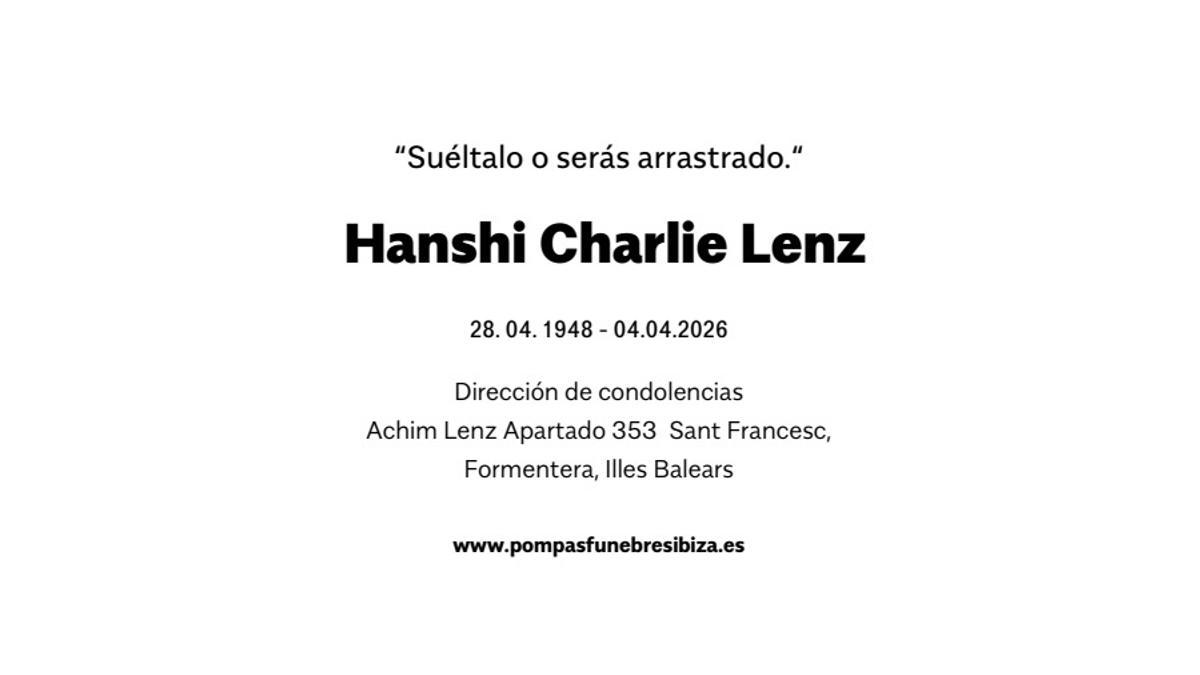 Esquela Hanshi Charlie Lenz