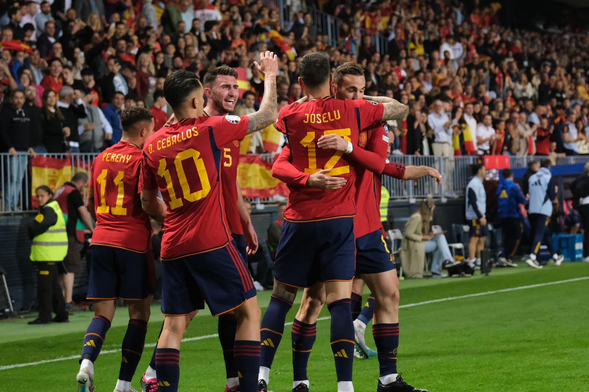 La Roja juega en Málaga contra Noruega, en imágenes