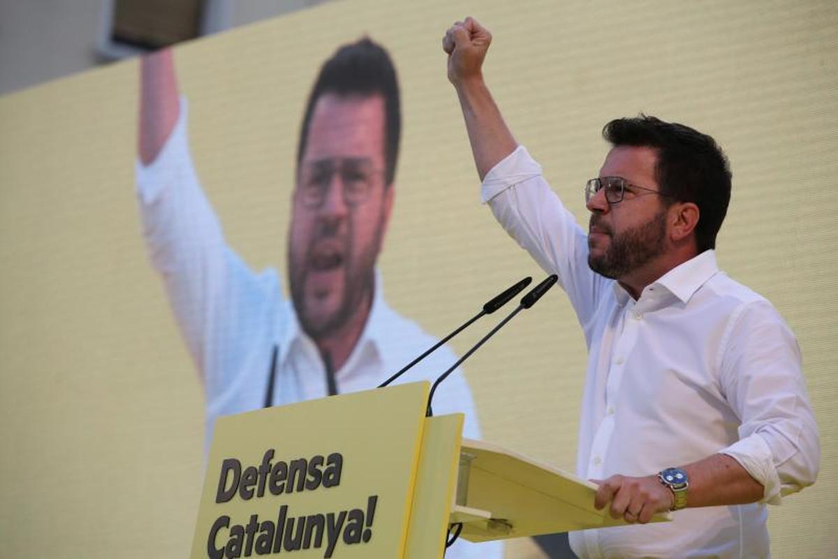 Pere Aragonès en el mitin central de campaña de ERC