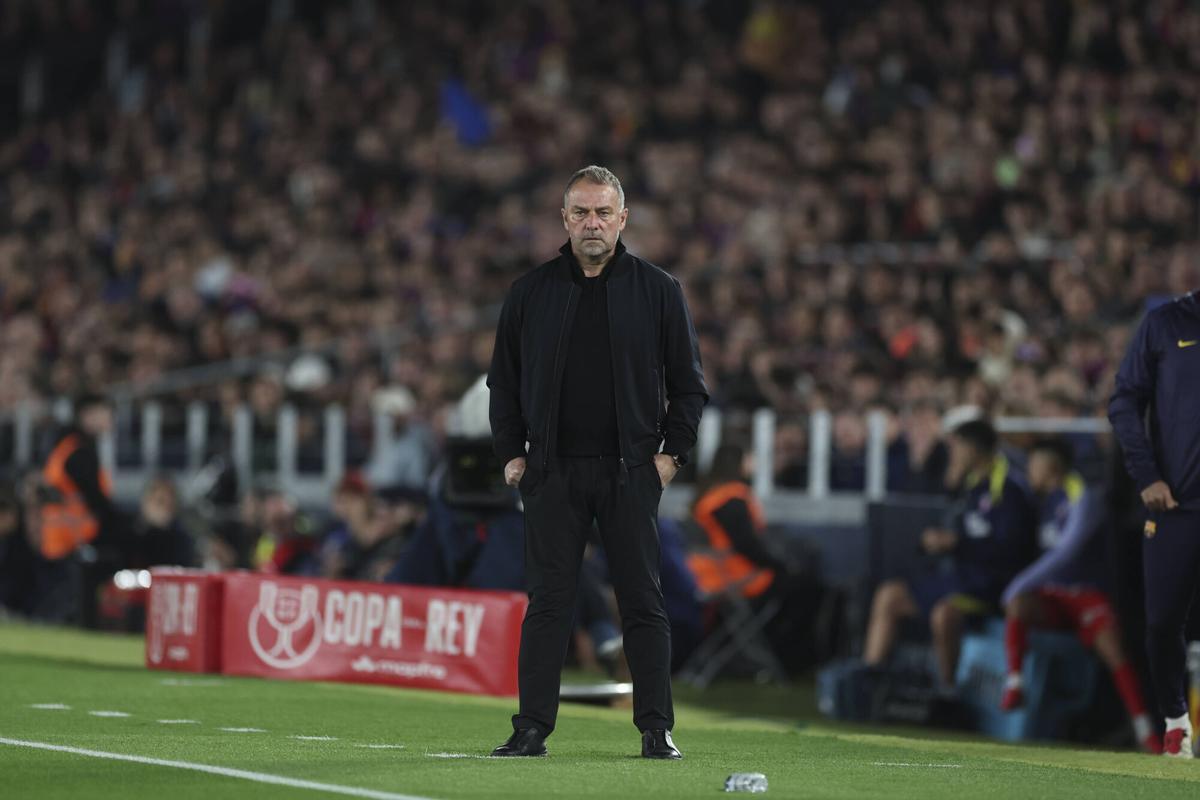 Hansi Flick, en el partido ante el Atlético