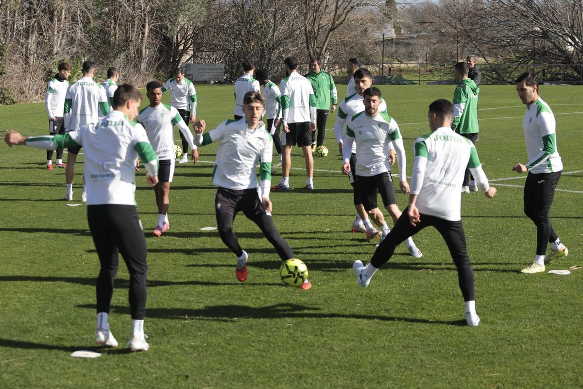 Lance de un entrenamiento del Córdoba CF en la Ciudad Deportiva.