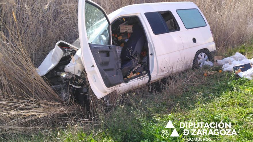 Tres heridos tras un choque frontal en Ejea de los Caballeros