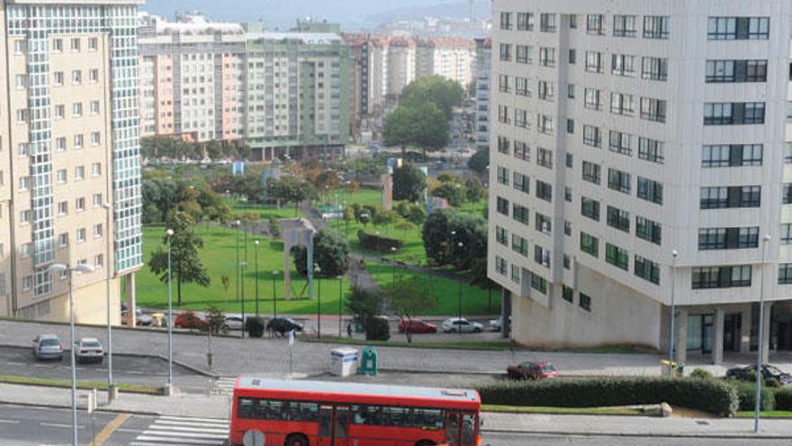 Plaza Elíptica, en Os Rosales. / Víctor Echave