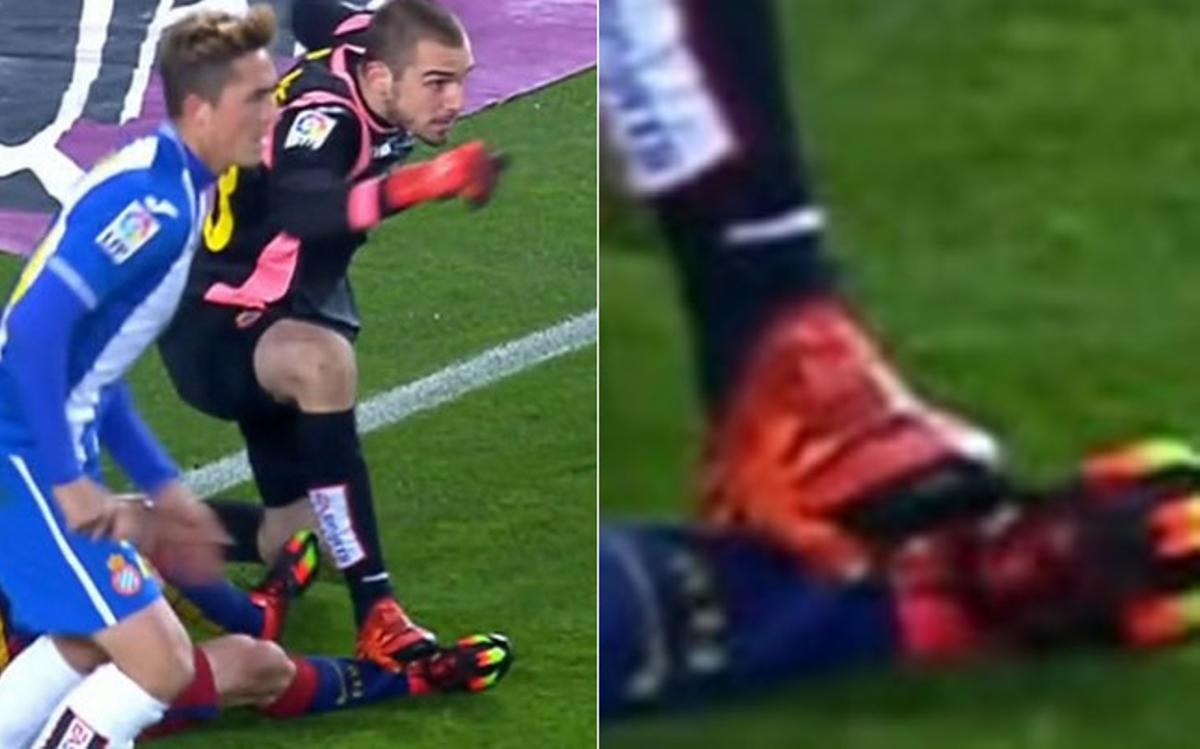Pau López pisó deliberadamente a Messi