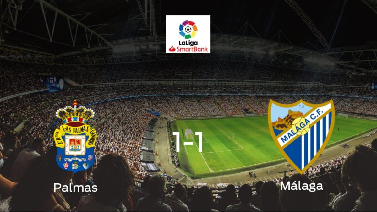 El Málaga consigue un empate a uno frente al Las Palmas