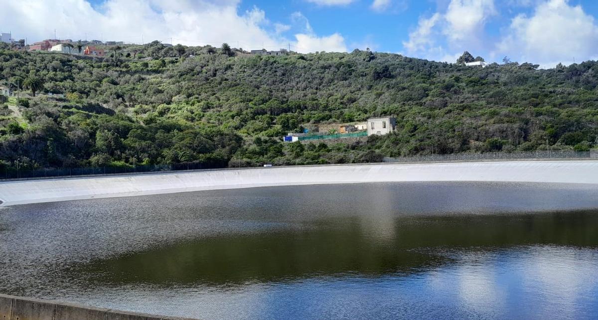 Nivel de la balsa de La Tabona, en La Guancha, este lunes, 31 de marzo.