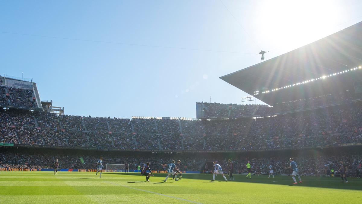 Una imagen del último derbi liguero que verá el Camp Nou en su historia. Una imagen del último derbi liguero que verá el Camp Nou en su historia.