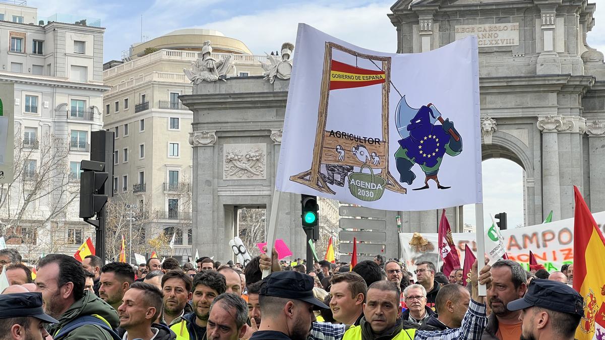 Manifestació d'agricultors a Madrid, aquest dimecres