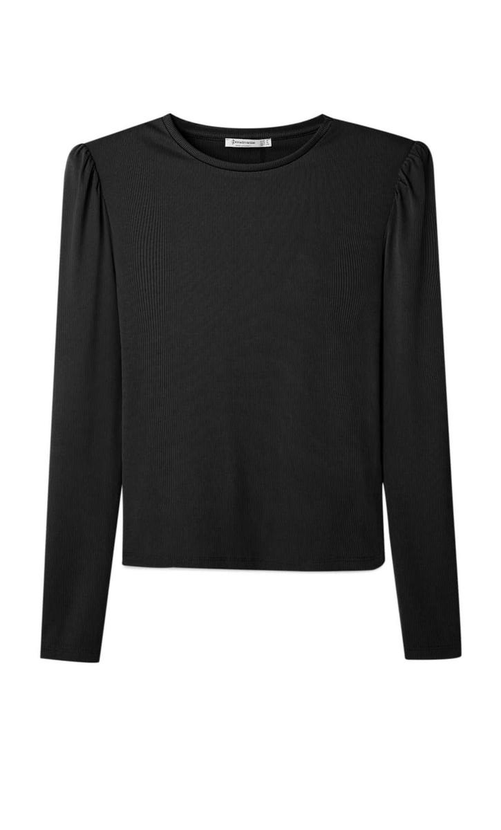 Camiseta negra stradivarius hot sale