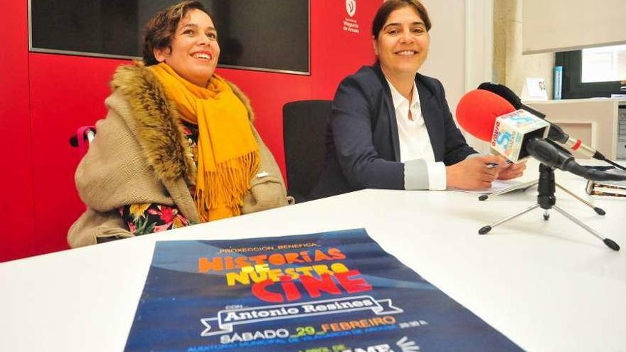 Mercedes Álvarez y Tania García presentaron la proyección benéfica. // Iñaki Abella