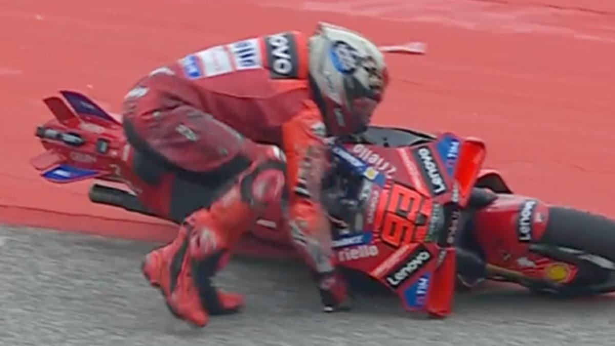 Márquez, tras su caída en Austin