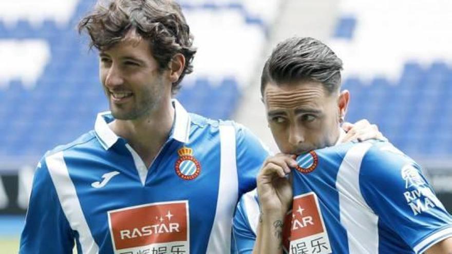 Sergio García (dreta), al costat de Granero, aquest estiu en la presentació del seu retorn a l&#039;Espanyol.