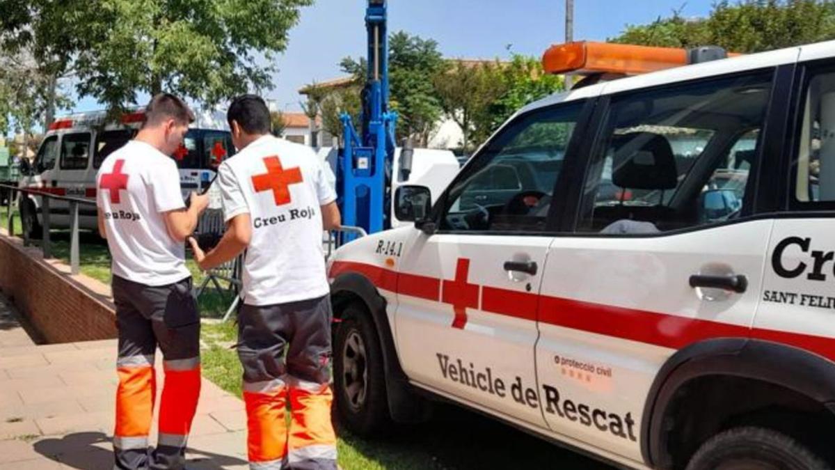 Un equip ERBE en un incendi a Platja d’Aro. | CREU ROJA