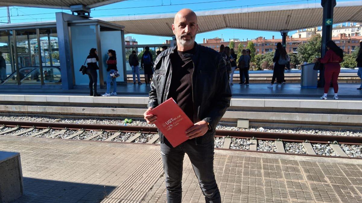 Xavier Rivada, a l’estació de Girona.